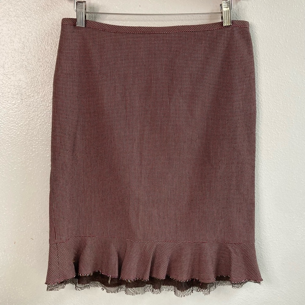 Tom K Nguyen Zip Closure Skirt Size 6 Rayon Polyester Silk Blend